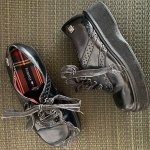 Black Patent Platform Loafer Dress Shoes - Tommy Hilfilger Kids 9